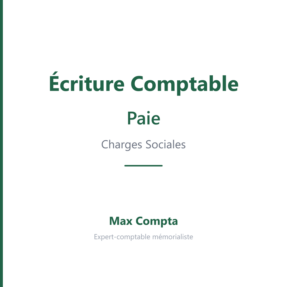 Ecriture paie salaire cotisations 641 421 - Max Compta