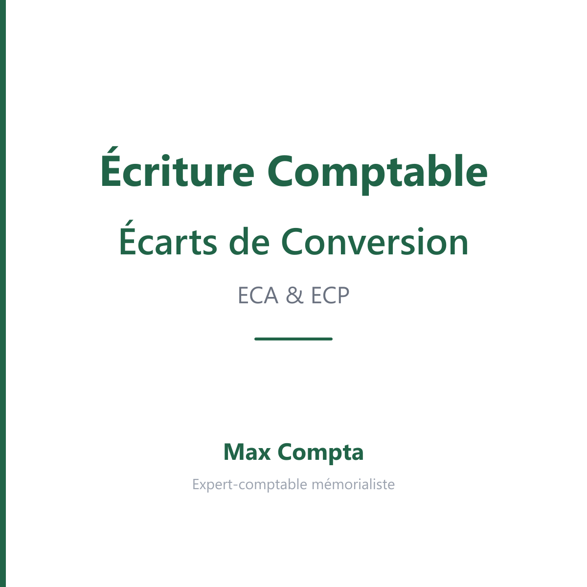 Ecarts conversion ECA ECP 476 477 - Max Compta