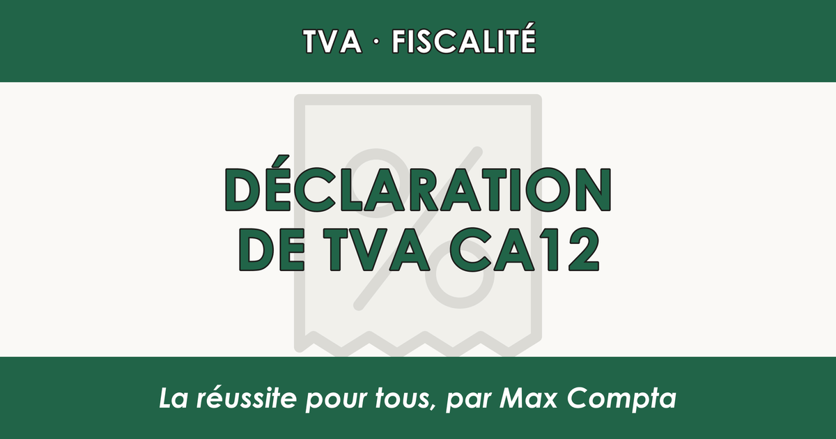 Déclaration CA12 : remplissage TVA réel simplifié - Max Compta