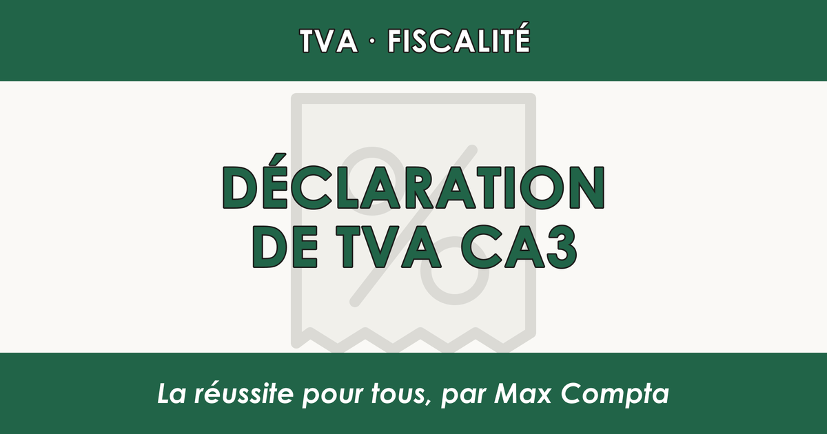 Déclaration CA3 : remplissage ligne par ligne - Max Compta