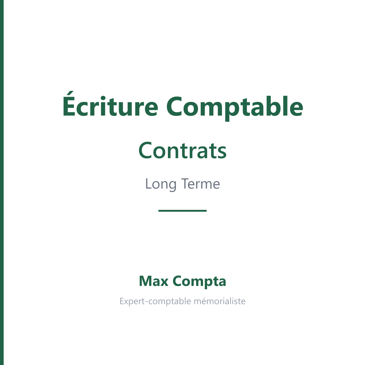 Contrat long terme achevement avancement - Max Compta