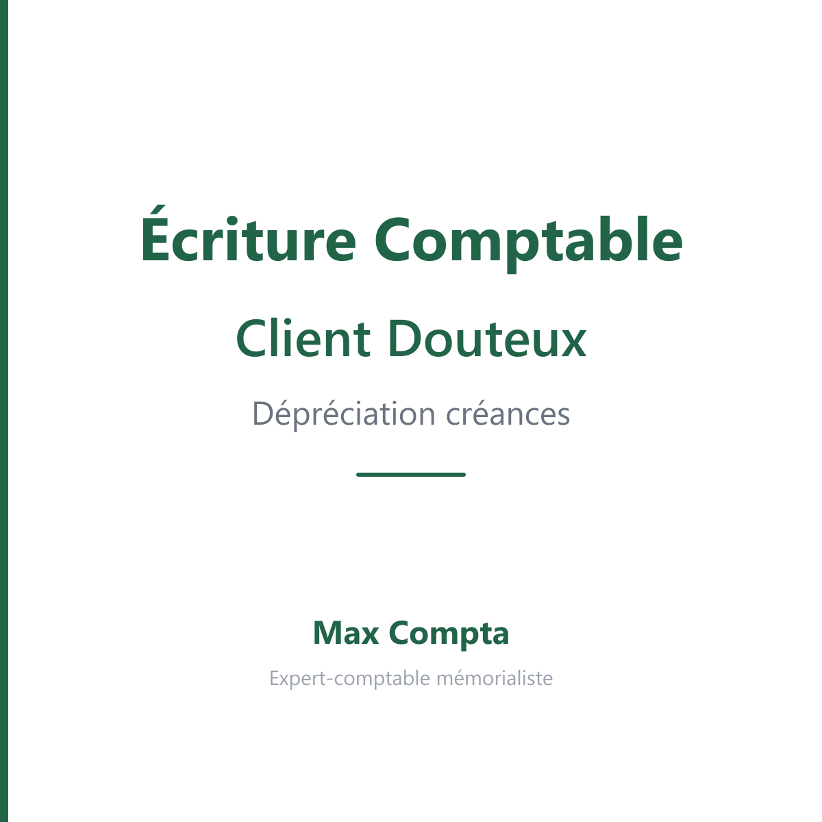 Client douteux depreciation 416 491 654 - Max Compta