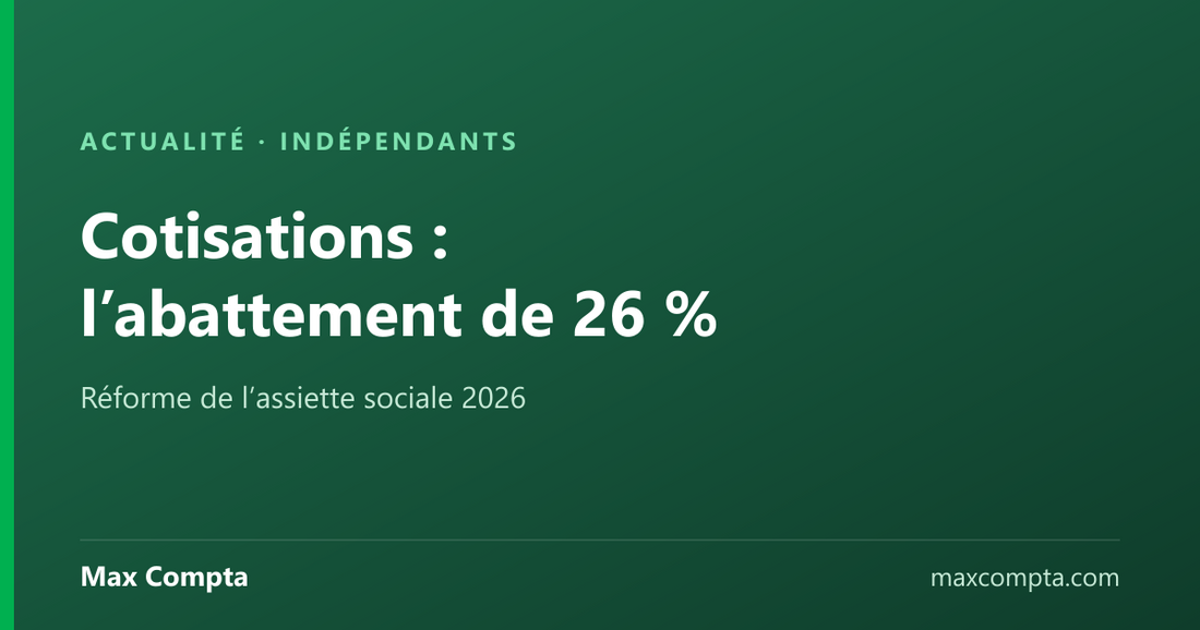 Réforme des cotisations sociales des indépendants en 2026 - Max Compta
