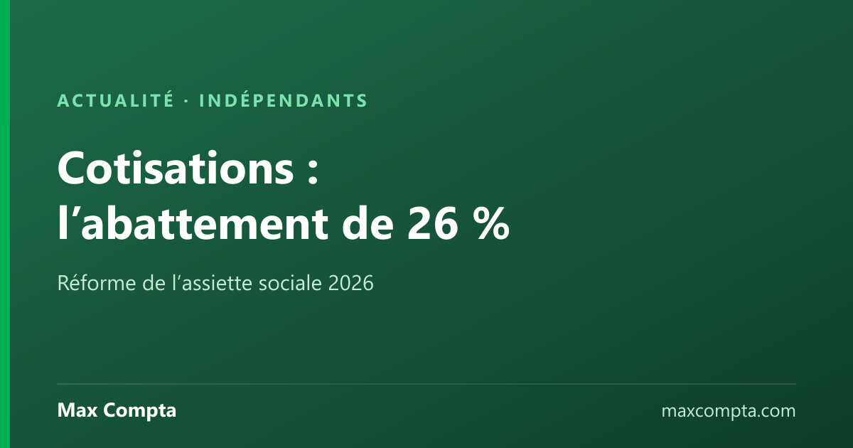 Réforme des cotisations sociales des indépendants en 2026 - Max Compta
