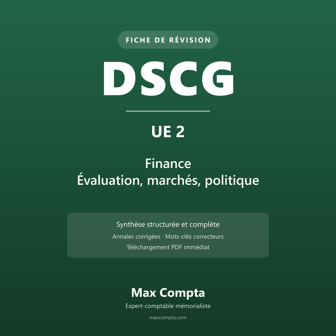 Comment réviser le DSCG UE 2 : Finance - Max Compta