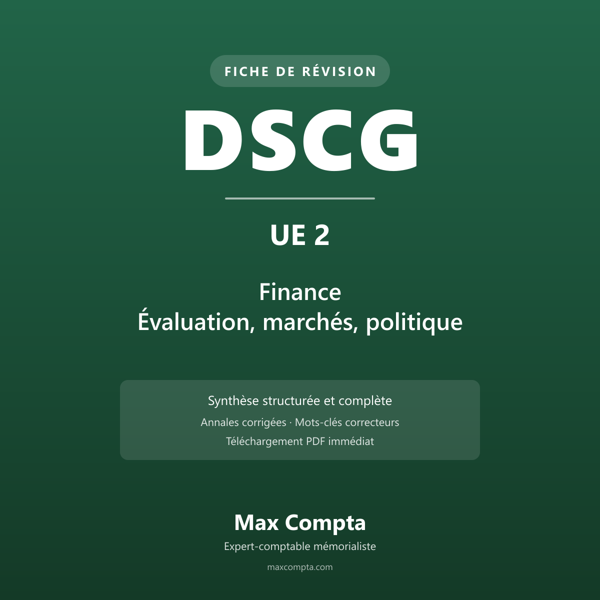 Comment réviser le DSCG UE 2 : Finance - Max Compta