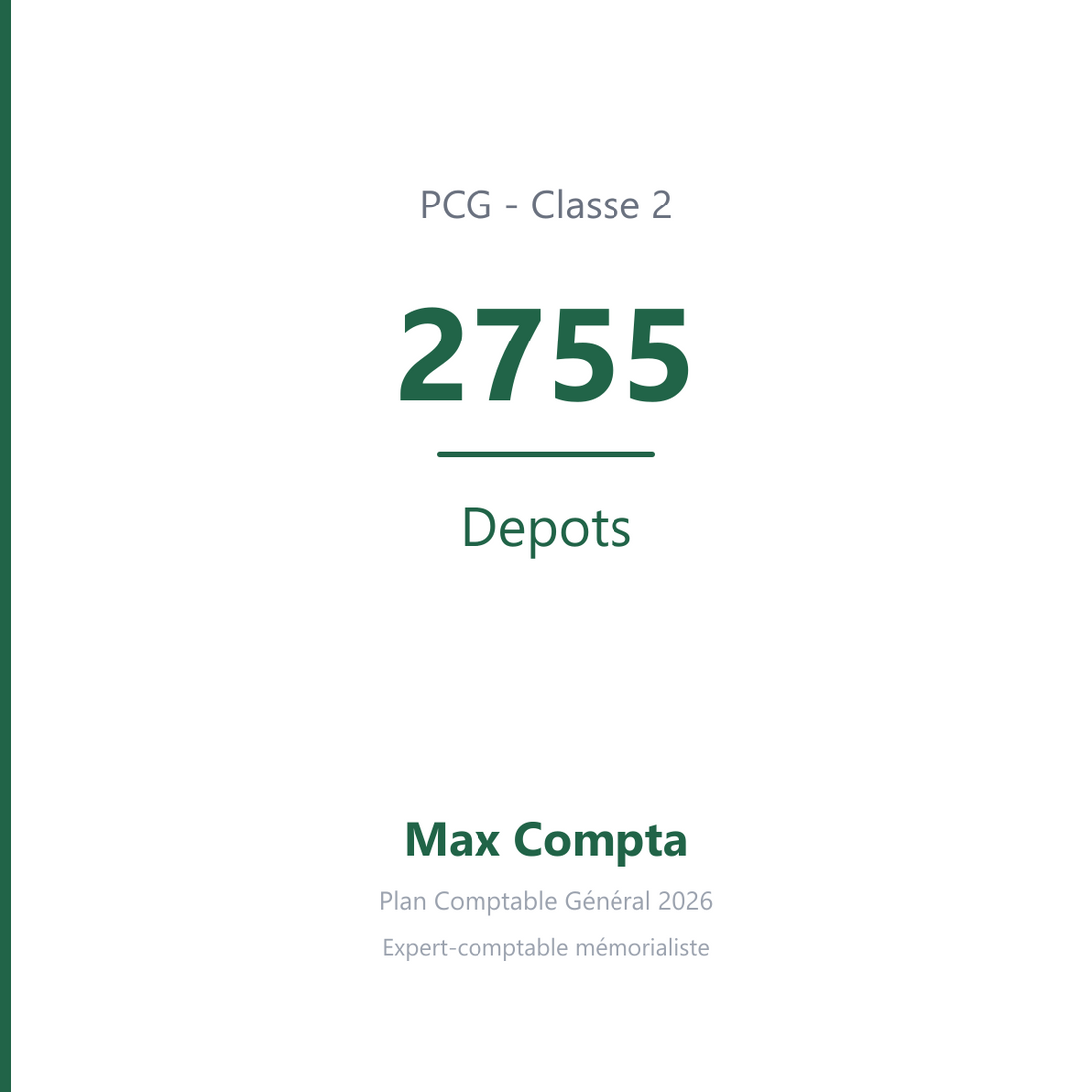 Compte 2755 Depots - plan comptable général PCG classe 2 immobilisations - écriture comptable solde débiteur