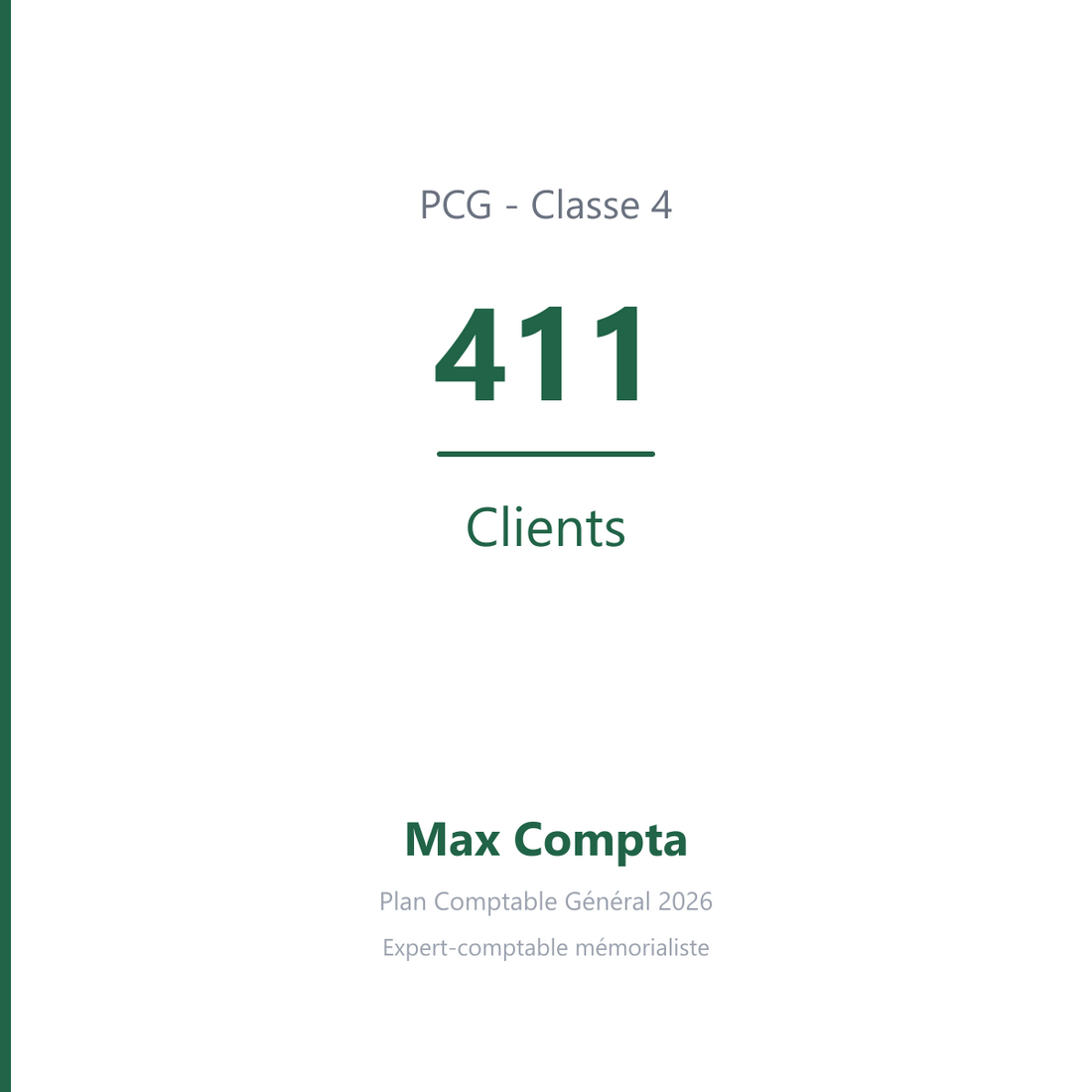 Compte 411 Clients - plan comptable général PCG classe 4 comptes de tiers - écriture comptable solde débiteur