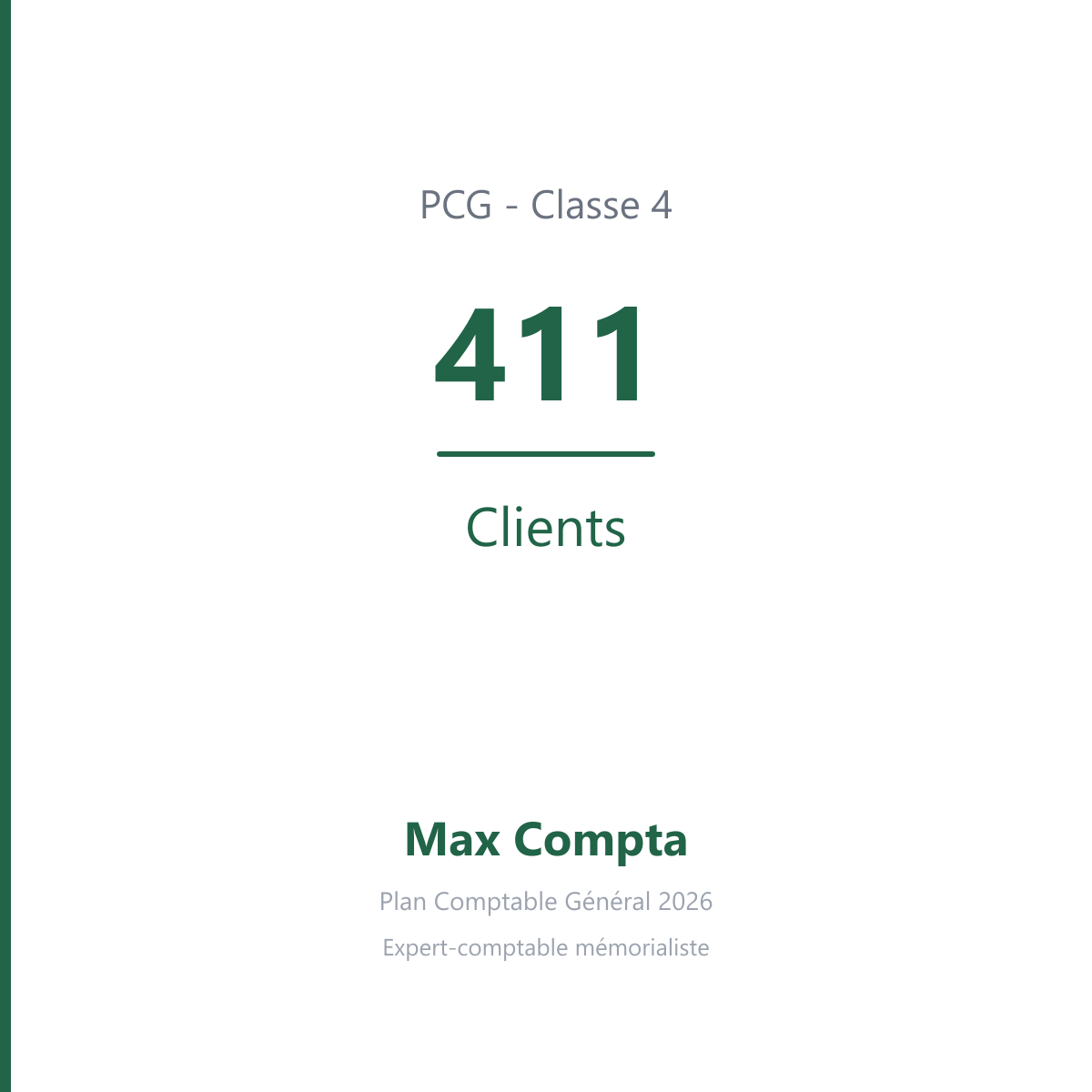Compte 411 Clients - plan comptable général PCG classe 4 comptes de tiers - écriture comptable solde débiteur