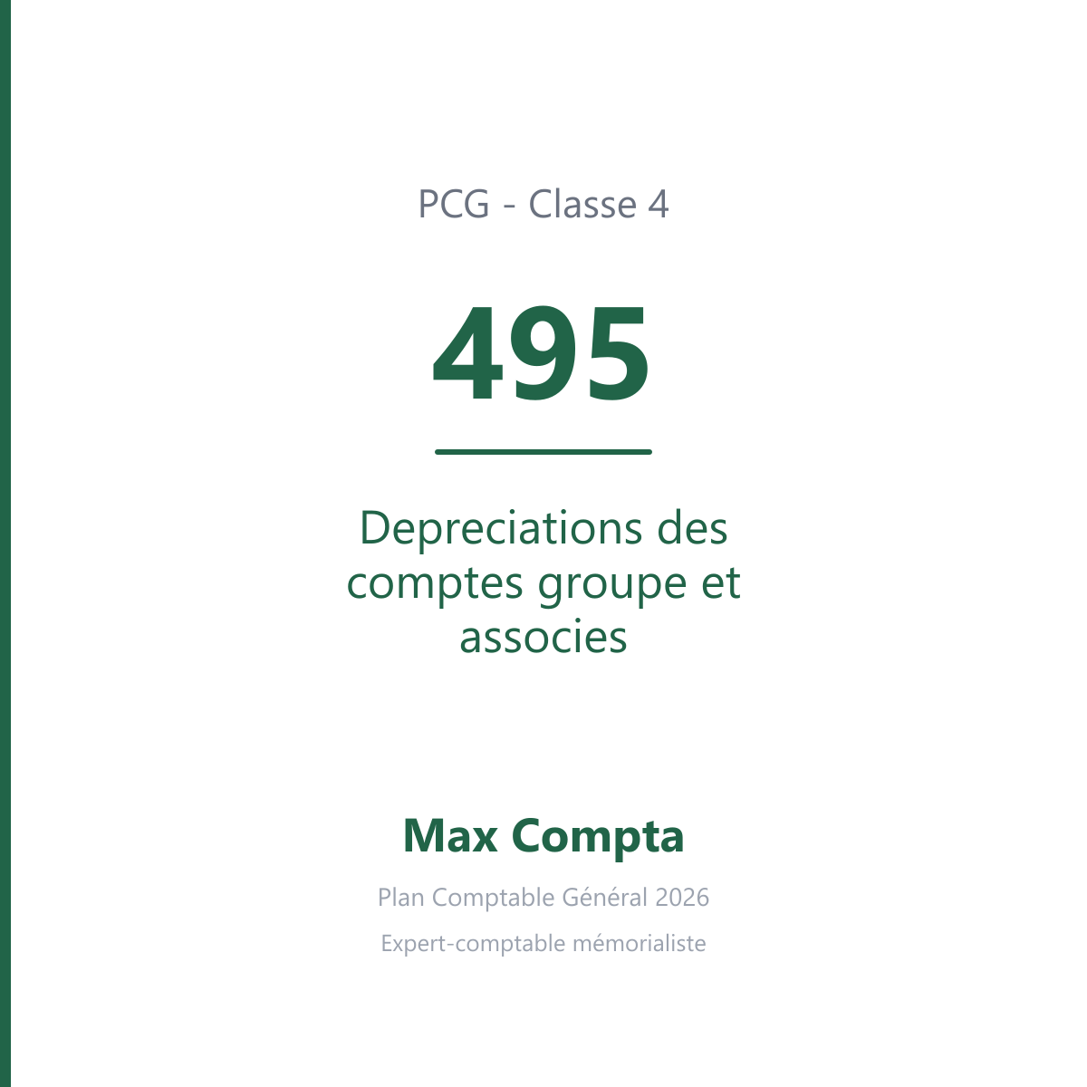 Compte 495 Depreciations des comptes groupe et associes - PCG classe 4 comptes de tiers - écriture comptable