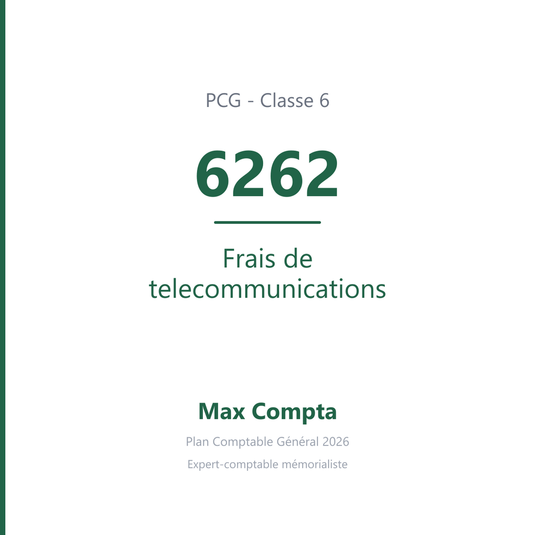 Compte 6262 Frais de telecommunications - PCG classe 6 charges - écriture comptable