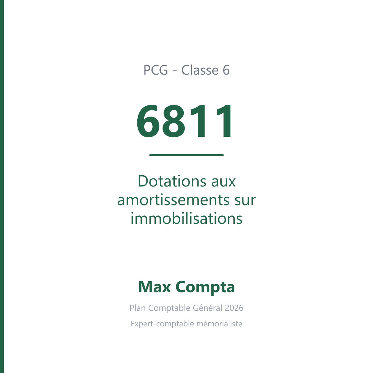 Compte 6811 Dotations aux amortissements sur immobilisations - PCG classe 6 charges - écriture comptable