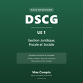 Fiche de révision DSCG UE 1 Gestion Juridique, Fiscale et Sociale PDF - Max Compta