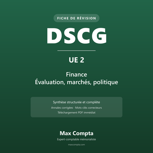 Fiche de révision DSCG UE 2 Finance PDF - Max Compta
